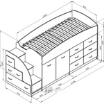 Кровать-чердак Дюймовочка 4 в Ейске